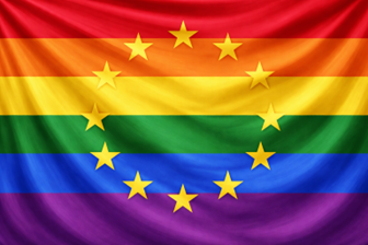 Image C — Rainbow flag with EU stars
